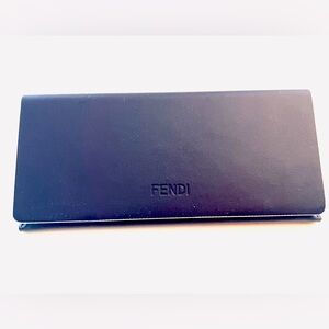 FENDI leather eyeglass/sunglass case with polishing cloth